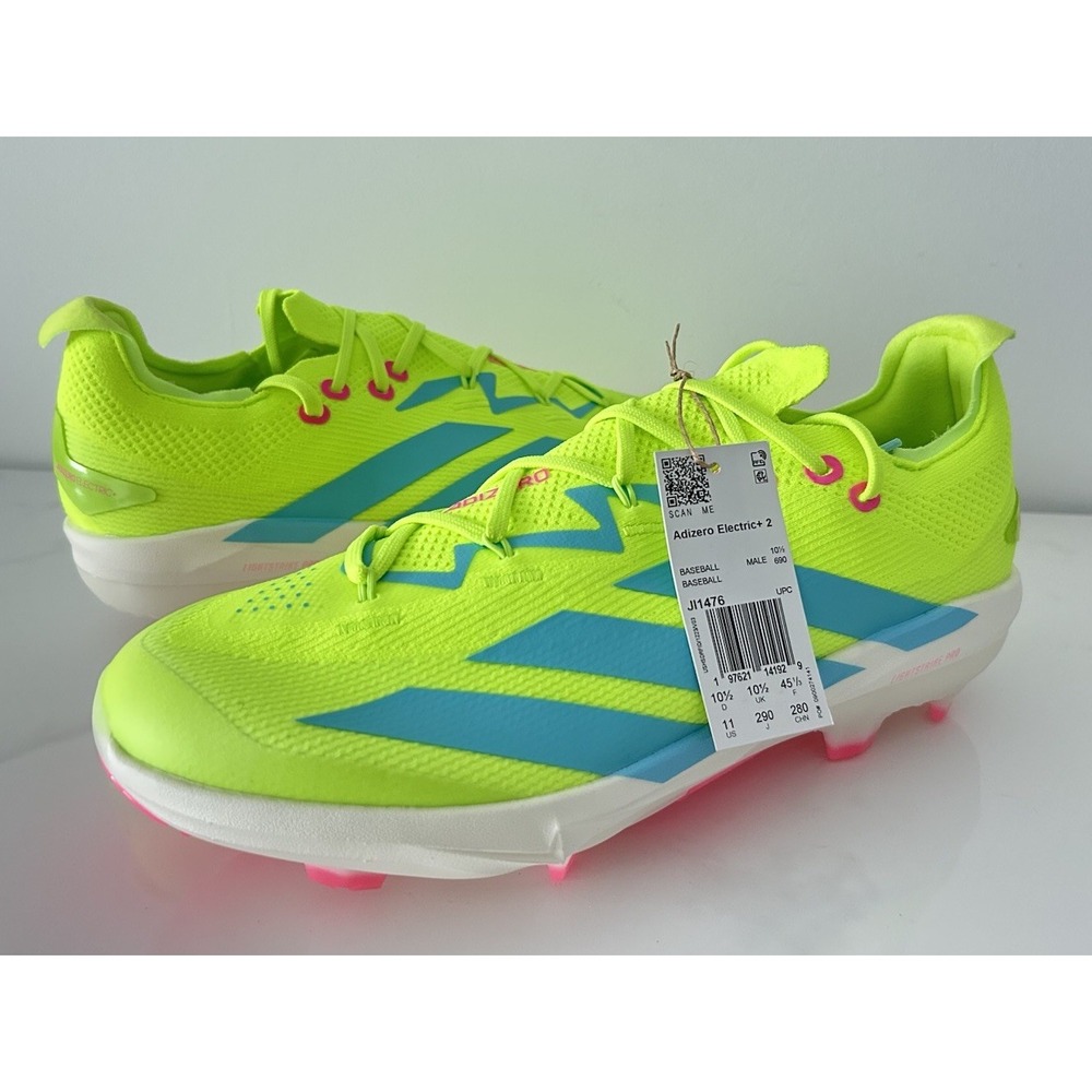 Adidas Adizero Electric 2.0 Size 11 Baseball Cleats Lime Pink JI1476